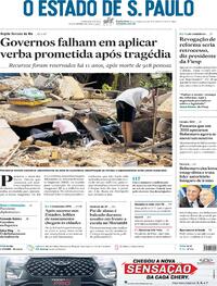 Capa do jornal Estadão 18/02/2022