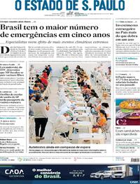 Capa do jornal Estadão 20/01/2022