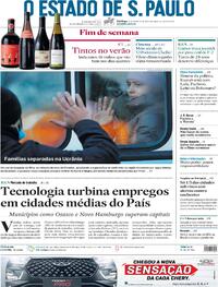 Capa do jornal Estadão 20/02/2022