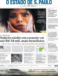 Capa do jornal Estadão 21/01/2022