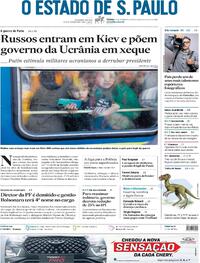 Capa do jornal Estadão 26/02/2022