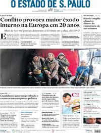 Capa do jornal Estadão 27/02/2022