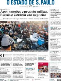 Capa do jornal Estadão 28/02/2022