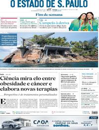 Capa do jornal Estadão 30/01/2022