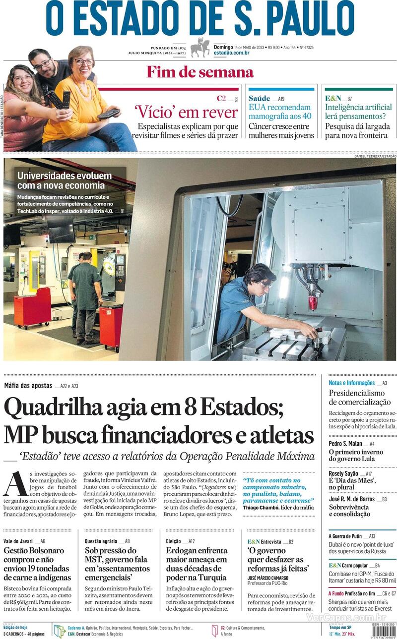 Capa Estadão Domingo14 De Maio De 2023 0237