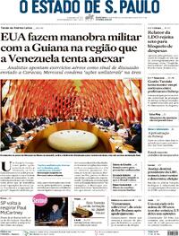 Capa do jornal Estadão 08/12/2023