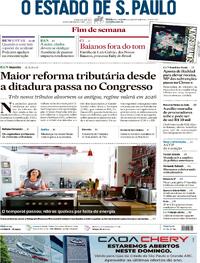 Capa do jornal Estadão 16/12/2023