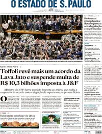 Capa do jornal Estadão 21/12/2023