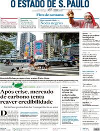 Capa do jornal Estadão 24/12/2023