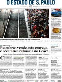 Capa do jornal Estadão 29/11/2023