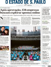 Capa do jornal Estadão 01/01/2024