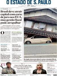 Capa do jornal Estadão 02/01/2024