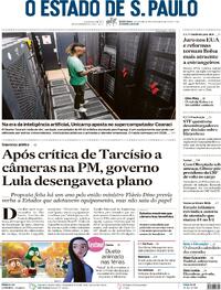 Capa do jornal Estadão 05/01/2024