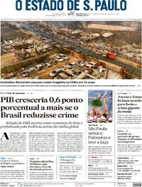 Capa do jornal Estadão 05/02/2024