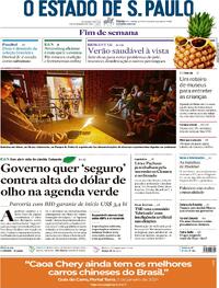 Capa do jornal Estadão 06/01/2024