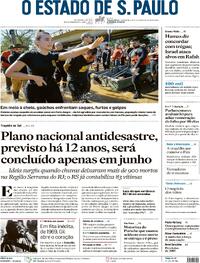 Capa do jornal Estadão 07/05/2024