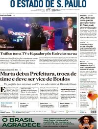 Capa do jornal Estadão 10/01/2024