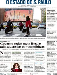 Capa do jornal Estadão 16/04/2024