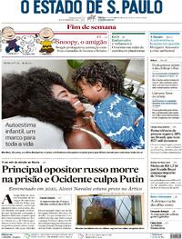 Capa do jornal Estadão 17/02/2024