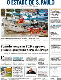 Capa do jornal Estadão 17/04/2024