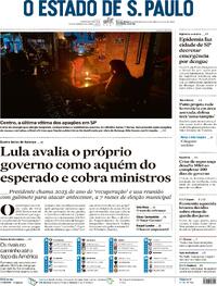 Capa do jornal Estadão 19/03/2024