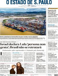 Capa do jornal Estadão 20/02/2024