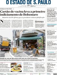 Capa do jornal Estadão 20/03/2024