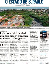 Capa do jornal Estadão 23/04/2024