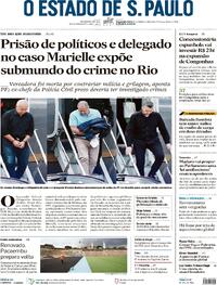 Capa do jornal Estadão 25/03/2024