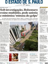 Capa do jornal Estadão 26/02/2024
