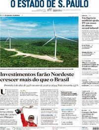 Capa do jornal Estadão 27/05/2024
