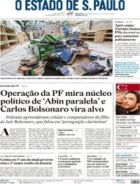 Capa do jornal Estadão 30/01/2024