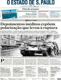 Capa do jornal Estadão 31/03/2024