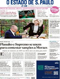 Capa do jornal Estadão 01/08/2025