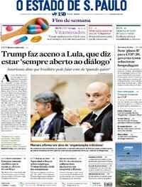 Capa do jornal Estadão 02/08/2025