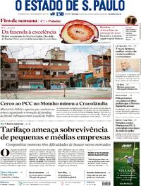 Capa do jornal Estadão 03/08/2025