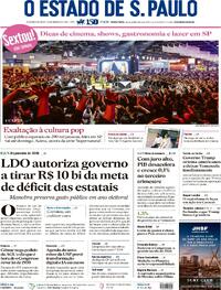 Capa do jornal Estadão 05/12/2025