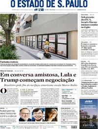 Capa do jornal Estadão 07/10/2025