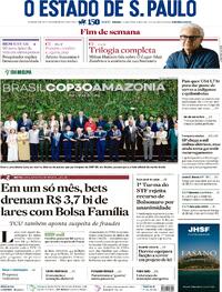 Capa do jornal Estadão 08/11/2025