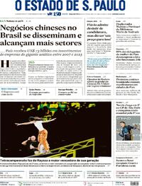 Capa do jornal Estadão 08/12/2025
