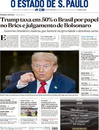 Capa do jornal Estadão 10/07/2025