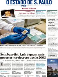 Capa do jornal Estadão 10/08/2025