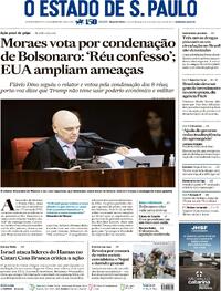 Capa do jornal Estadão 10/09/2025
