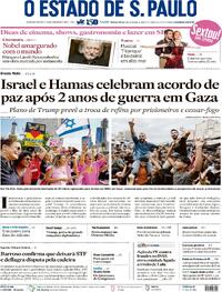 Capa do jornal Estadão 10/10/2025