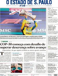 Capa do jornal Estadão 10/11/2025