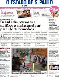 Capa do jornal Estadão 11/07/2025