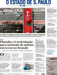 Capa do jornal Estadão 11/12/2025