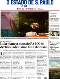 Capa do jornal Estadão 12/10/2025