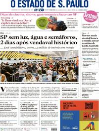 Capa do jornal Estadão 12/12/2025
