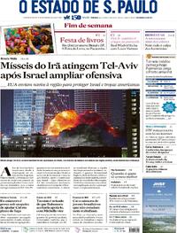 Capa do jornal Estadão 14/06/2025